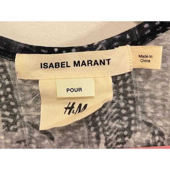 Isabel Marant x H&M tank top abstract scoop neck sleeveless Women's Size 4 - Picture 5 of 9